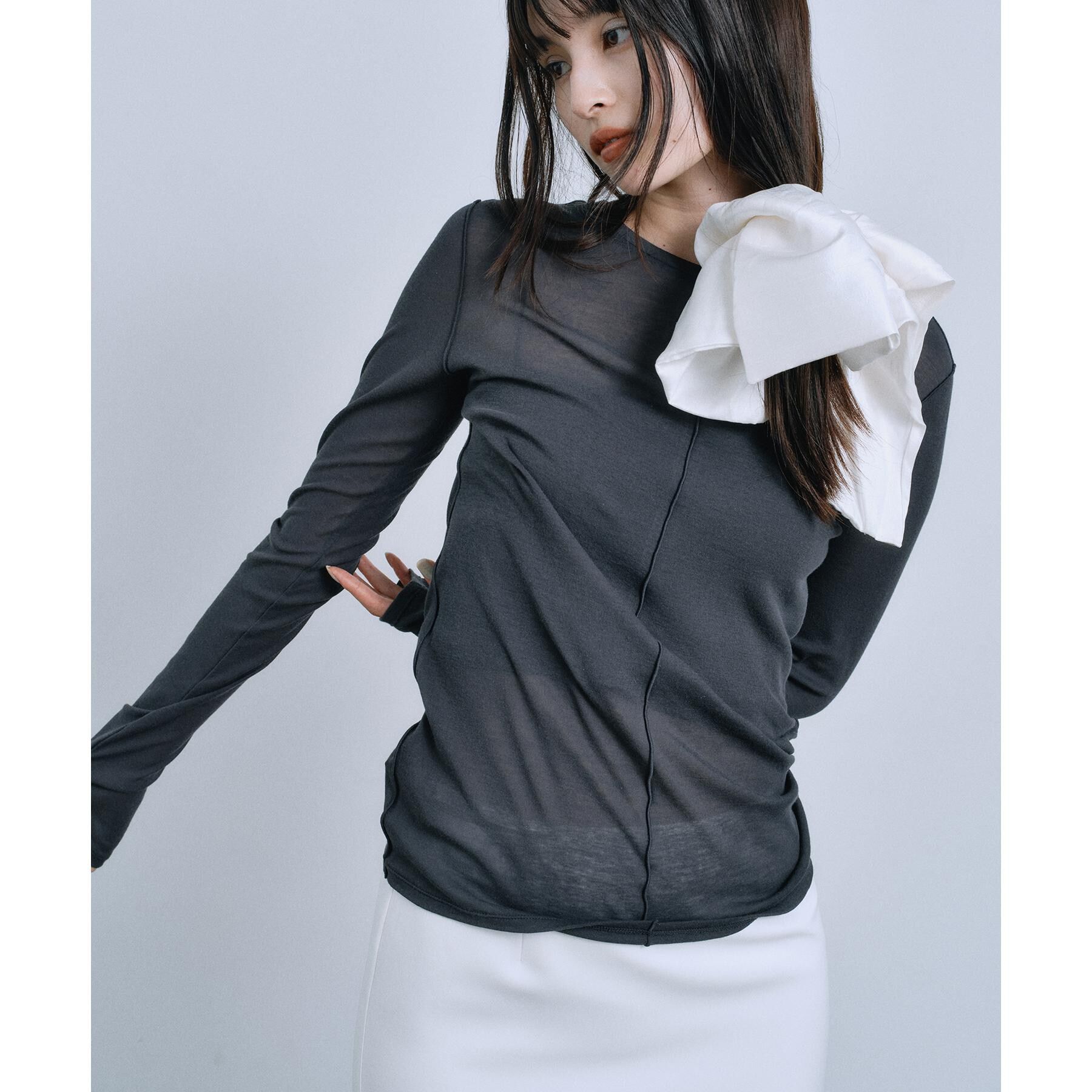 CODE A「【Re】sheer basic tee」|Tシャツ・カットソー|