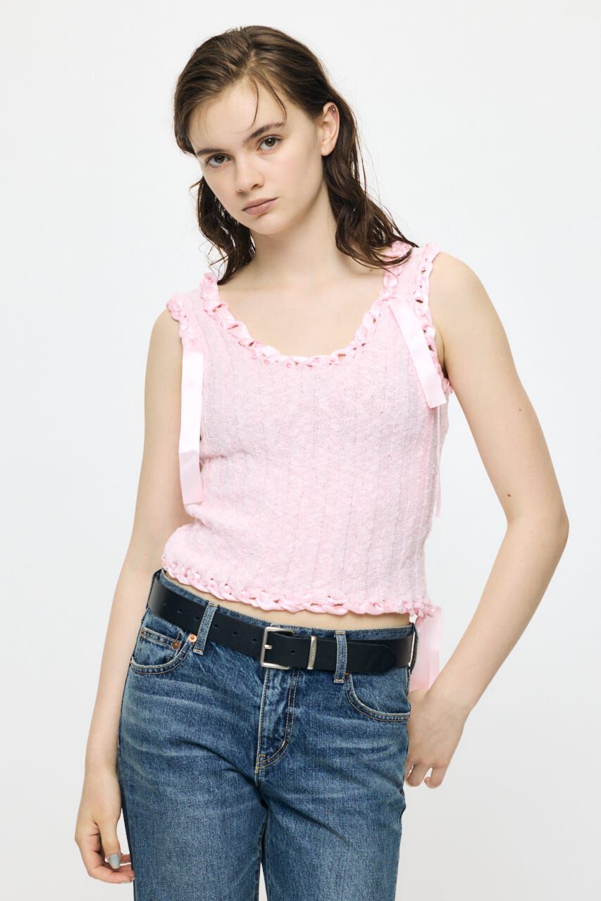 MOUSSY「BRAID KNIT タンク」|タンクトップ|