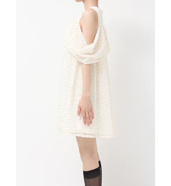 CALNAMUR「シフォンオフショルミニワンピース」|ワンピース|