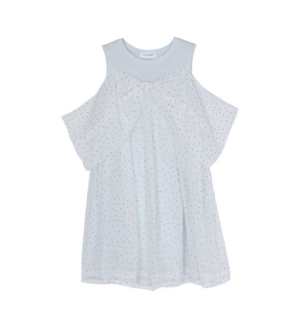 CALNAMUR「シフォンオフショルミニワンピース」|ワンピース|