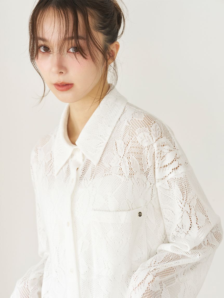 SNIDEL HOME「カーテンレースシャツ」|ルームウェア|