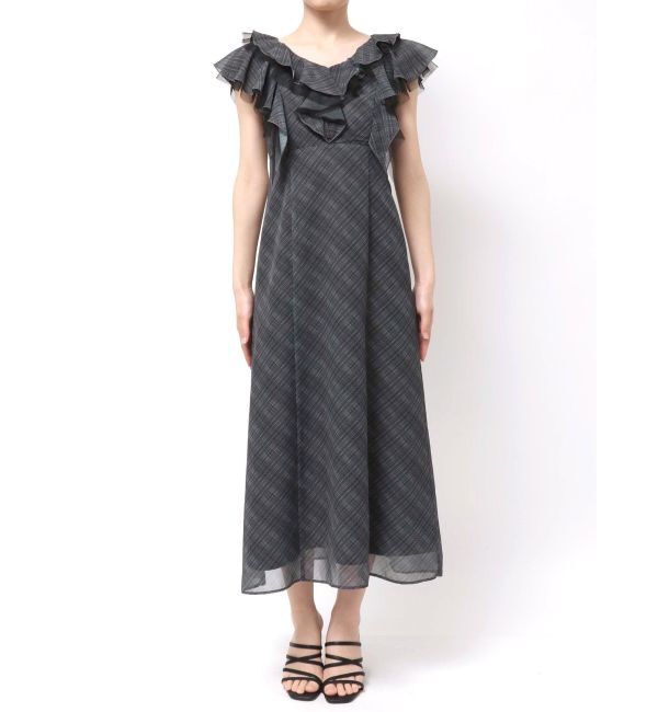 MERCURYDUO「プリントラッフルナローワンピース」|ワンピース|
