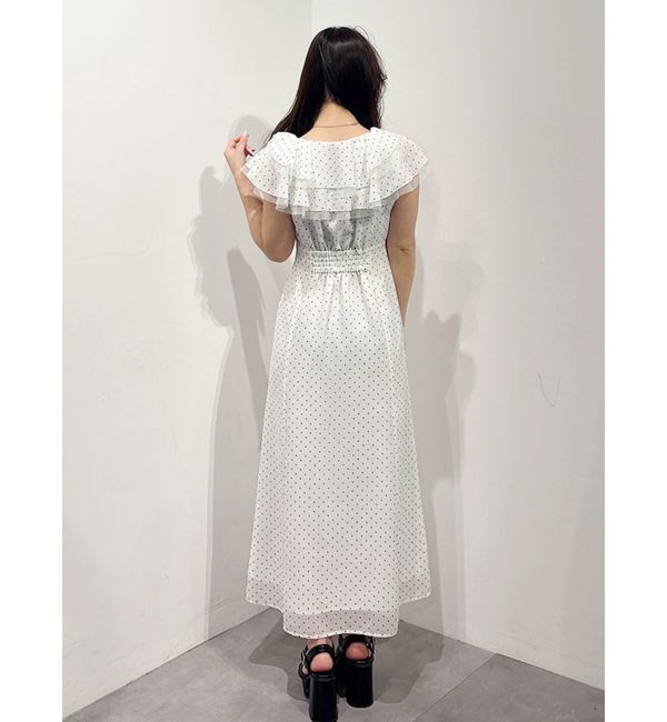 MERCURYDUO「プリントラッフルナローワンピース」|ワンピース|
