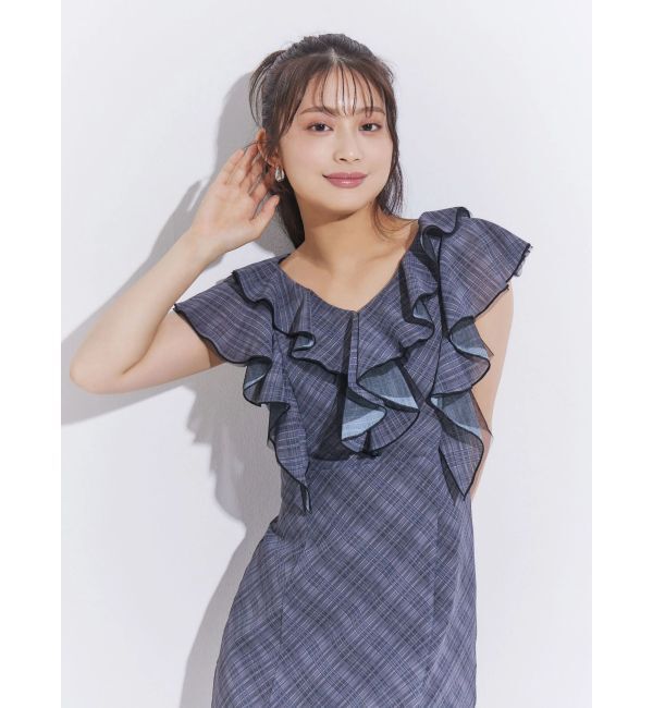 MERCURYDUO「プリントラッフルナローワンピース」|ワンピース|