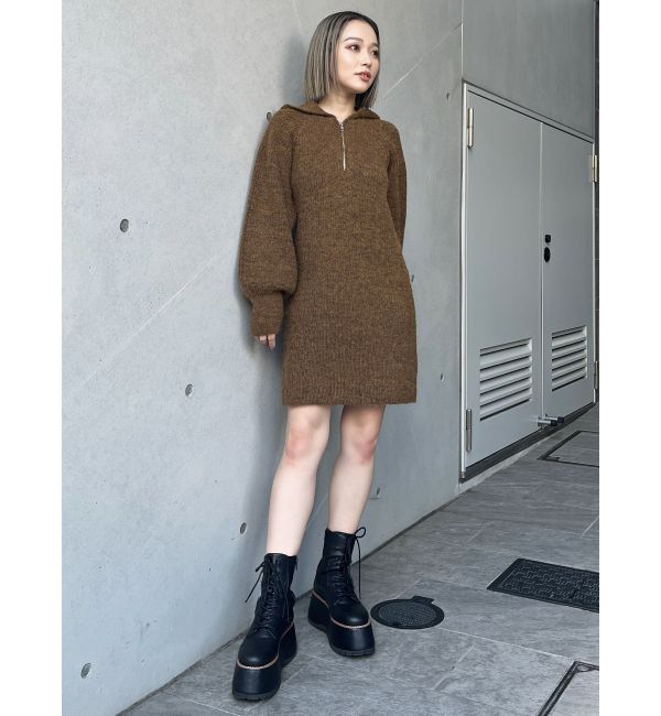 MURUA「フーディーニットミニワンピース」|ワンピース|