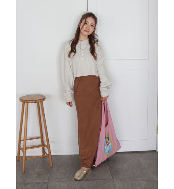 Ungrid「FAITH MILLS別注ヘンリーネックショートロングスリーブTee」|Tシャツ・カットソー|
