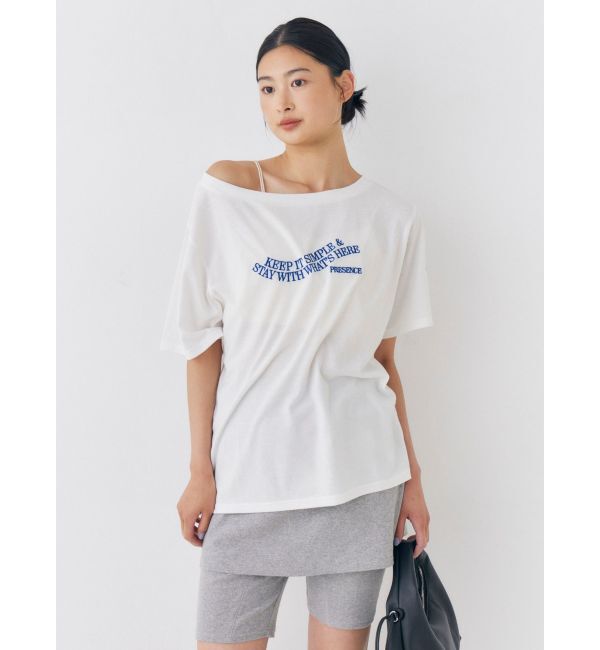Ungrid「UV機能ワンショルロゴコンパクトTee」|Tシャツ・カットソー|