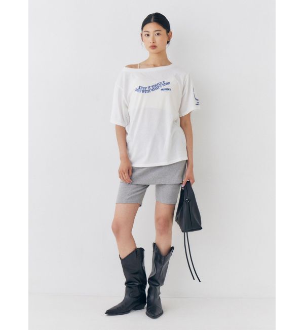 Ungrid「UV機能ワンショルロゴコンパクトTee」|Tシャツ・カットソー|