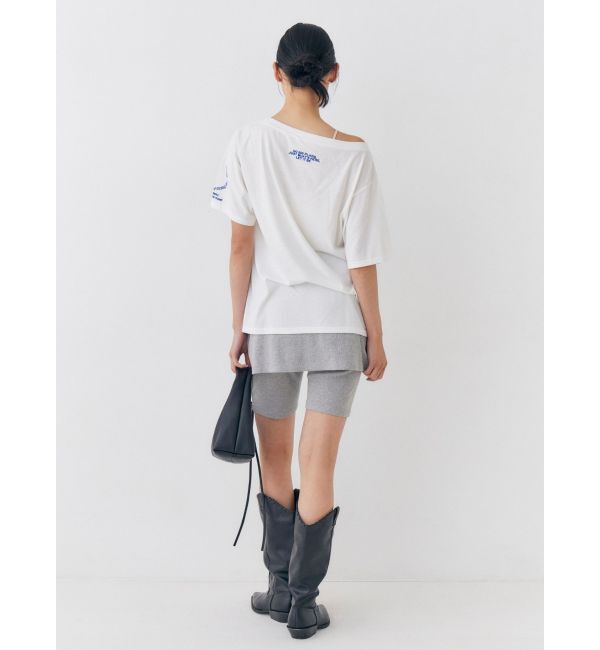 Ungrid「UV機能ワンショルロゴコンパクトTee」|Tシャツ・カットソー|