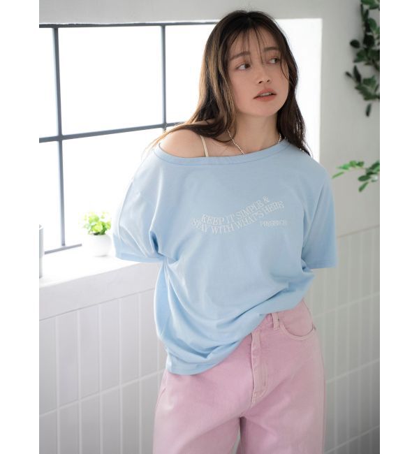 Ungrid「UV機能ワンショルロゴコンパクトTee」|Tシャツ・カットソー|