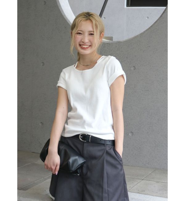 Ungrid「リボンデザインハーフスリーブTee」|Tシャツ・カットソー|