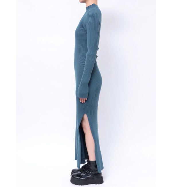 EVRIS「バックオープンリブロングニットワンピース」|ワンピース|