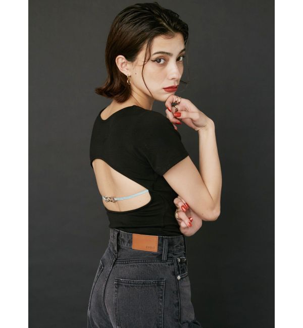 EVRIS「バックオープンチェーントップス」|Tシャツ・カットソー|