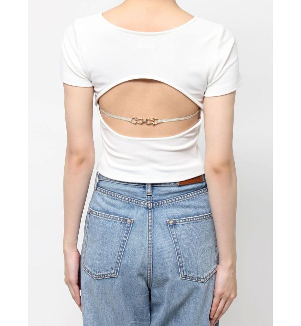 EVRIS「バックオープンチェーントップス」|Tシャツ・カットソー|