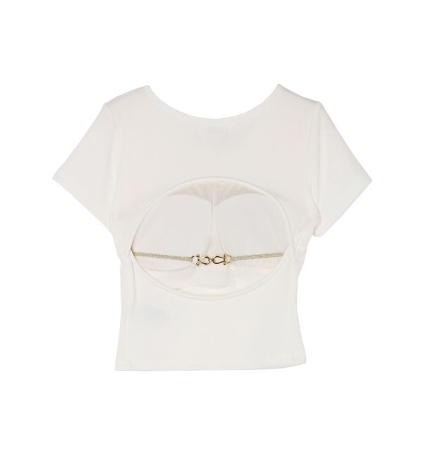 EVRIS「バックオープンチェーントップス」|Tシャツ・カットソー|