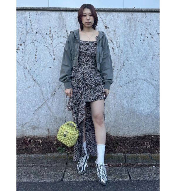 EVRIS「【SNS万バズワンピ】フリルショルダーアシンメトリーロングワンピース」|ワンピース|