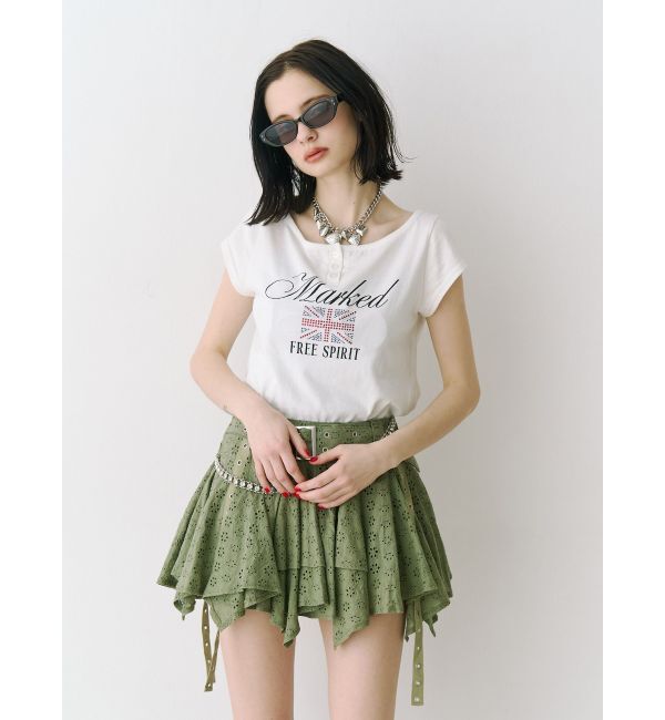 jouetie「ユニオンジャックラインストーンTシャツ」|Tシャツ・カットソー|