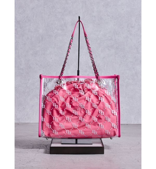 GYDA「GG glitter print clearトートBAG」|トートバッグ|ピンク