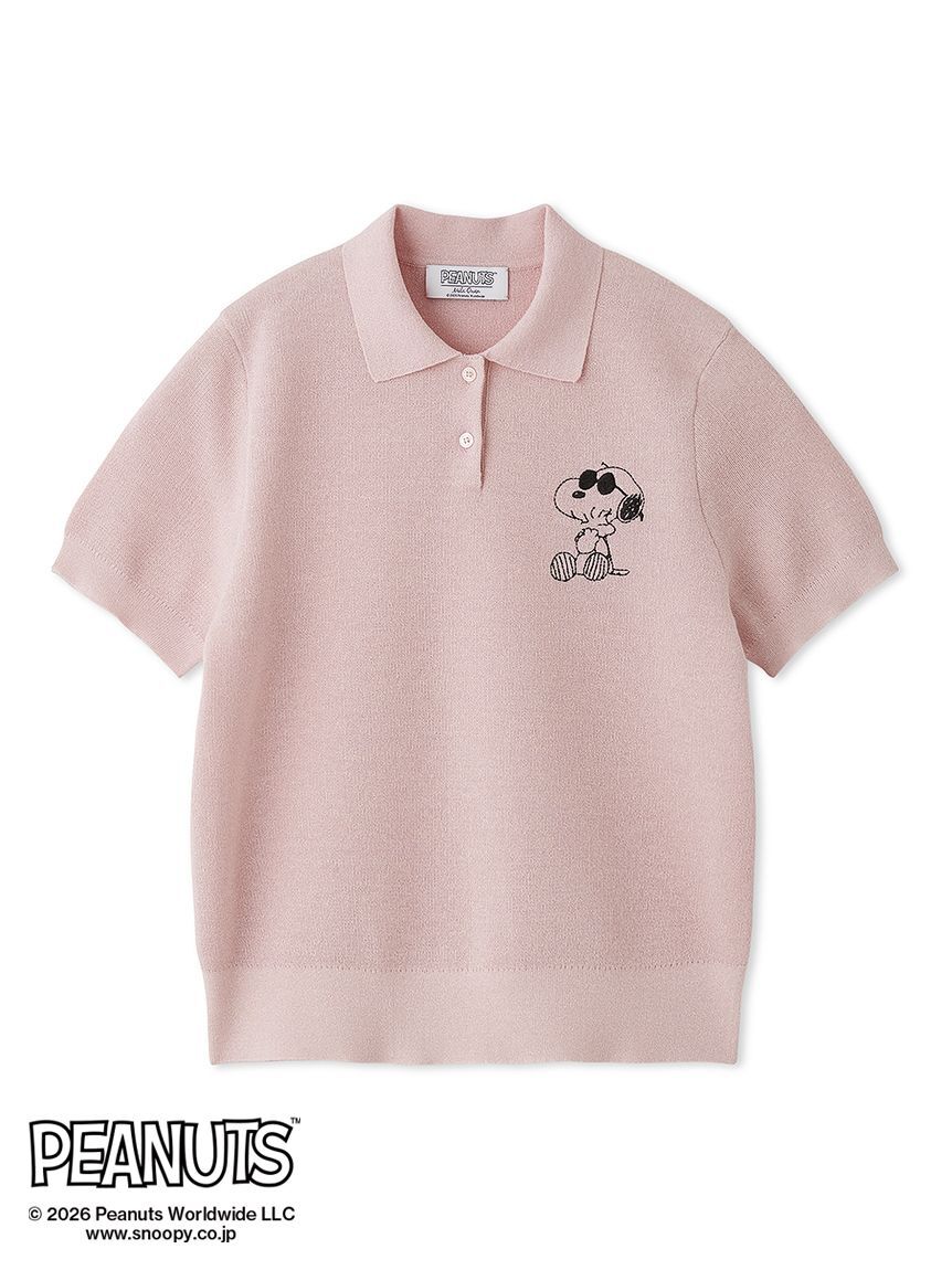 Mila Owen「【PEANUTS】刺繍ポロニットトップス」|ポロシャツ|PNK