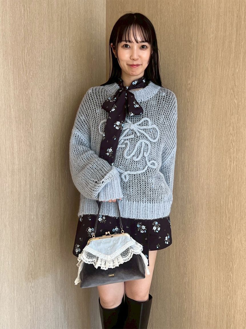 FURFUR「リボンロゴ刺繍セーター」|ニット・セーター|