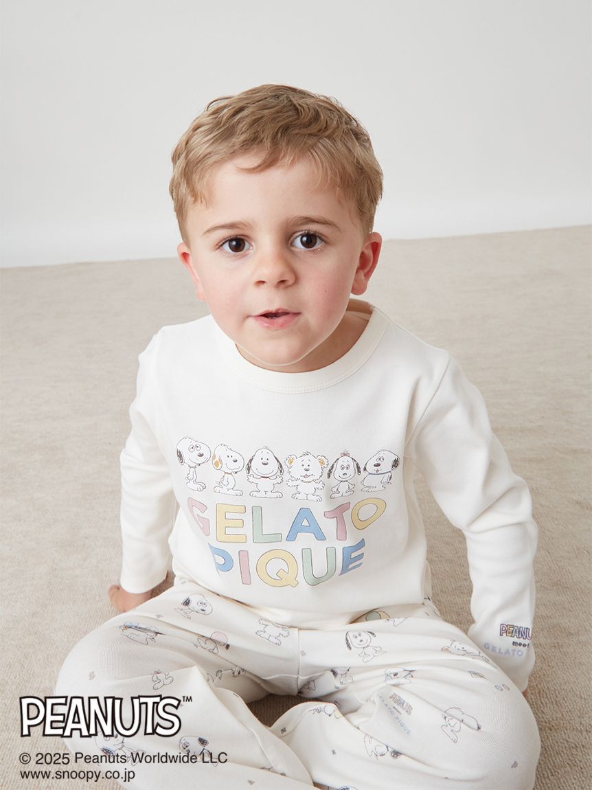 GELATO PIQUE KIDS & BABY「【PEANUTS PUPPIES】【KIDS】ワンポイントロンT」|ルームウェア|