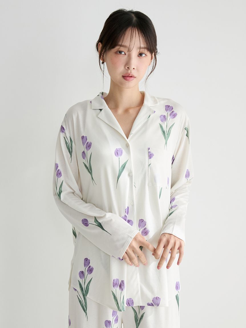 gelato pique「チューリップ柄シャツ」|ルームウェア|