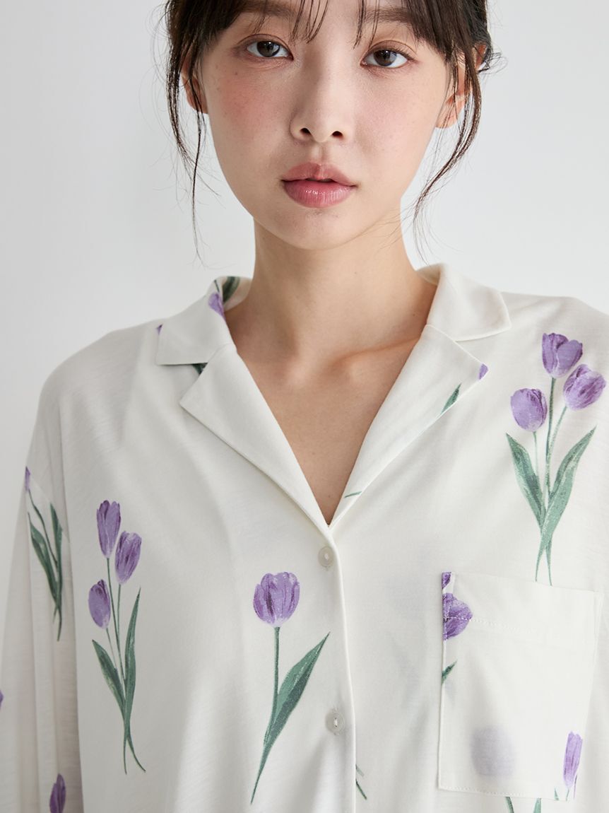 gelato pique「チューリップ柄シャツ」|ルームウェア|