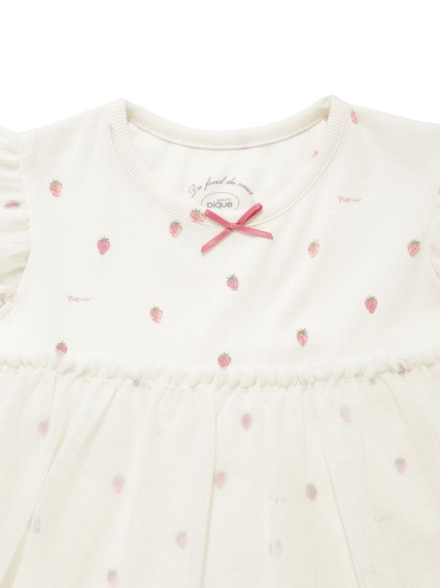 GELATO PIQUE KIDS & BABY「【KIDS】ストロベリー柄チュールワンピース」|ワンピース|