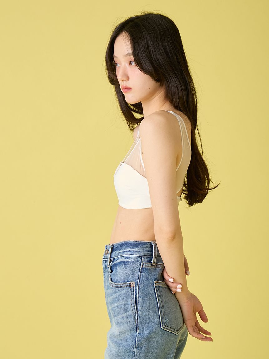 LILY BROWN Lingerie「【LILY BROWN Lingerie】シアーファンデノンワイヤー/ハーフトップ」|インナー|