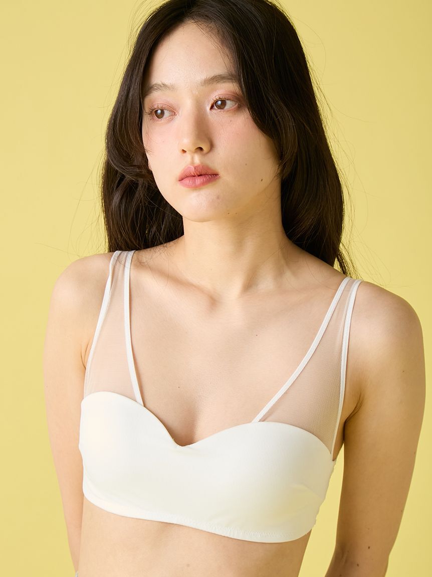 LILY BROWN Lingerie「【LILY BROWN Lingerie】シアーファンデノンワイヤー/ハーフトップ」|インナー|