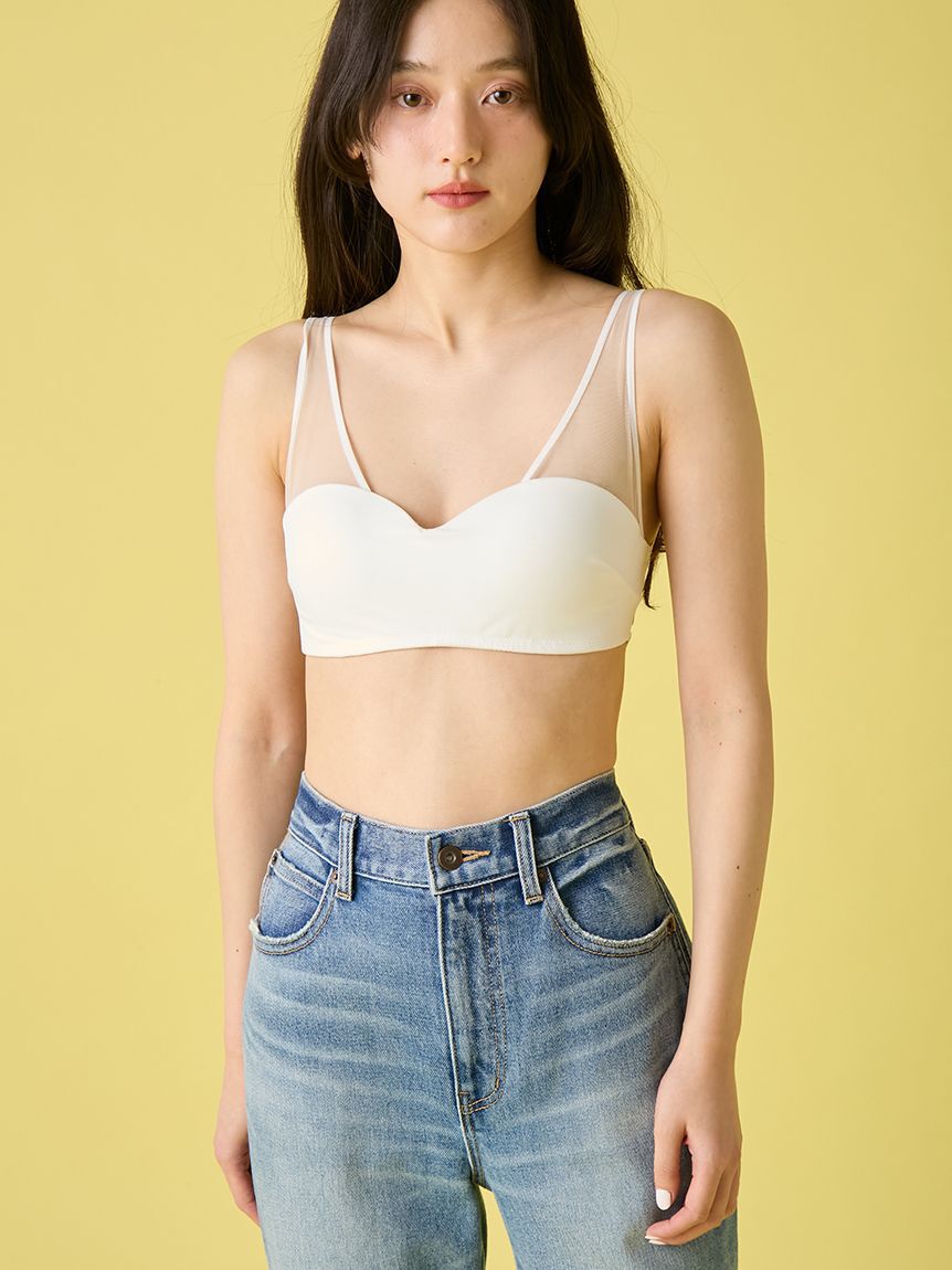 LILY BROWN Lingerie「【LILY BROWN Lingerie】シアーファンデノンワイヤー/ハーフトップ」|インナー|