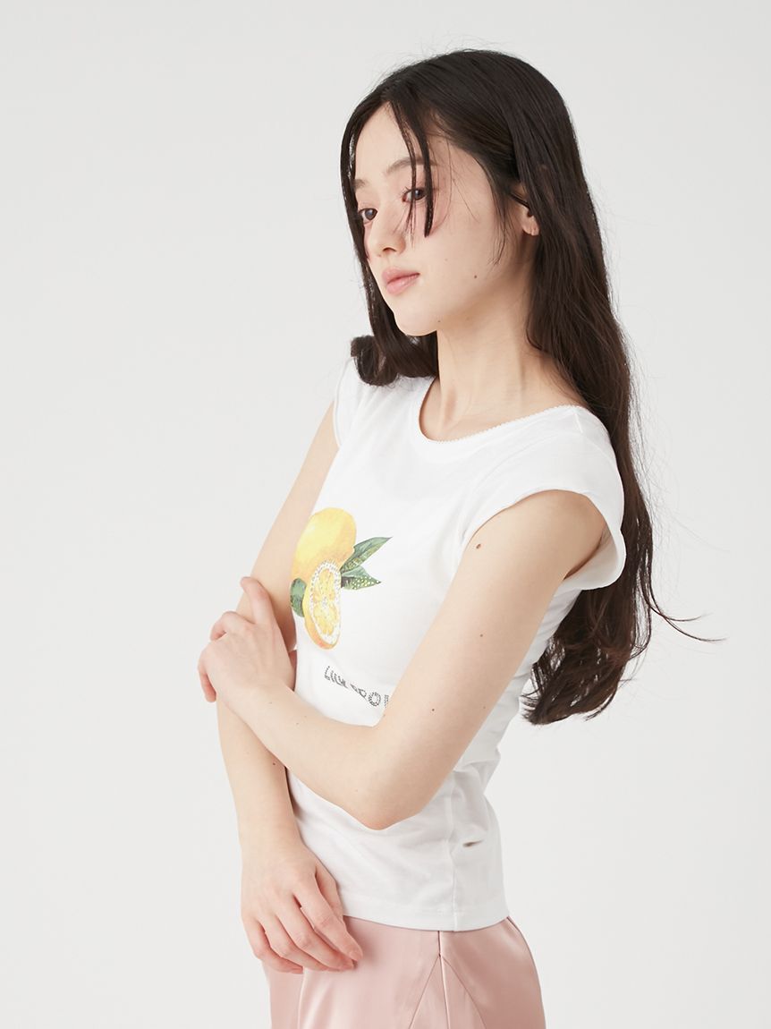 LILY BROWN「[L.B CANDY STOCK]フルーツビジューTシャツ」|Tシャツ・カットソー|