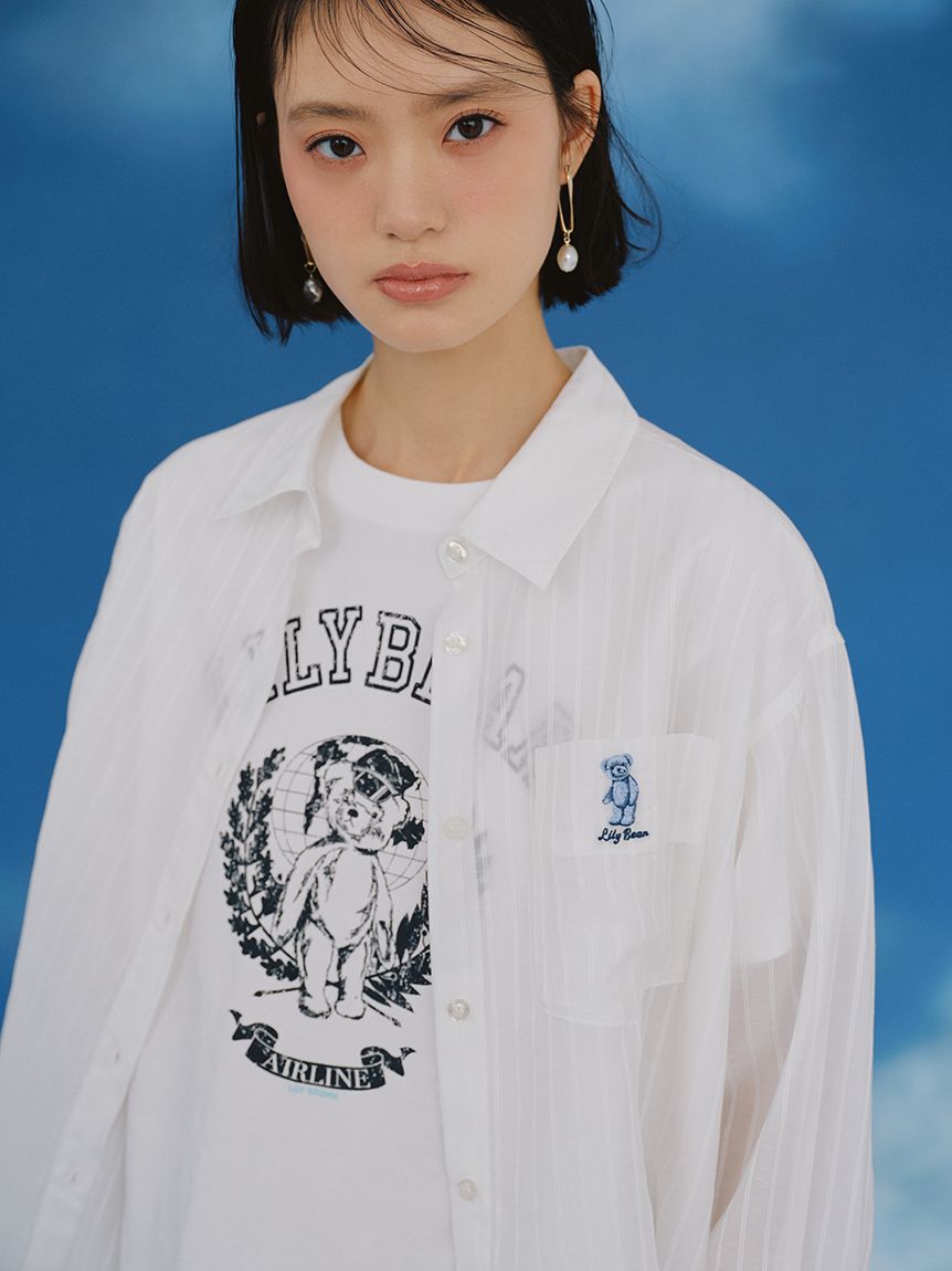 LILY BROWN「【Lily Bear】シュシュセットシアーシャツ」|シャツ・ブラウス|