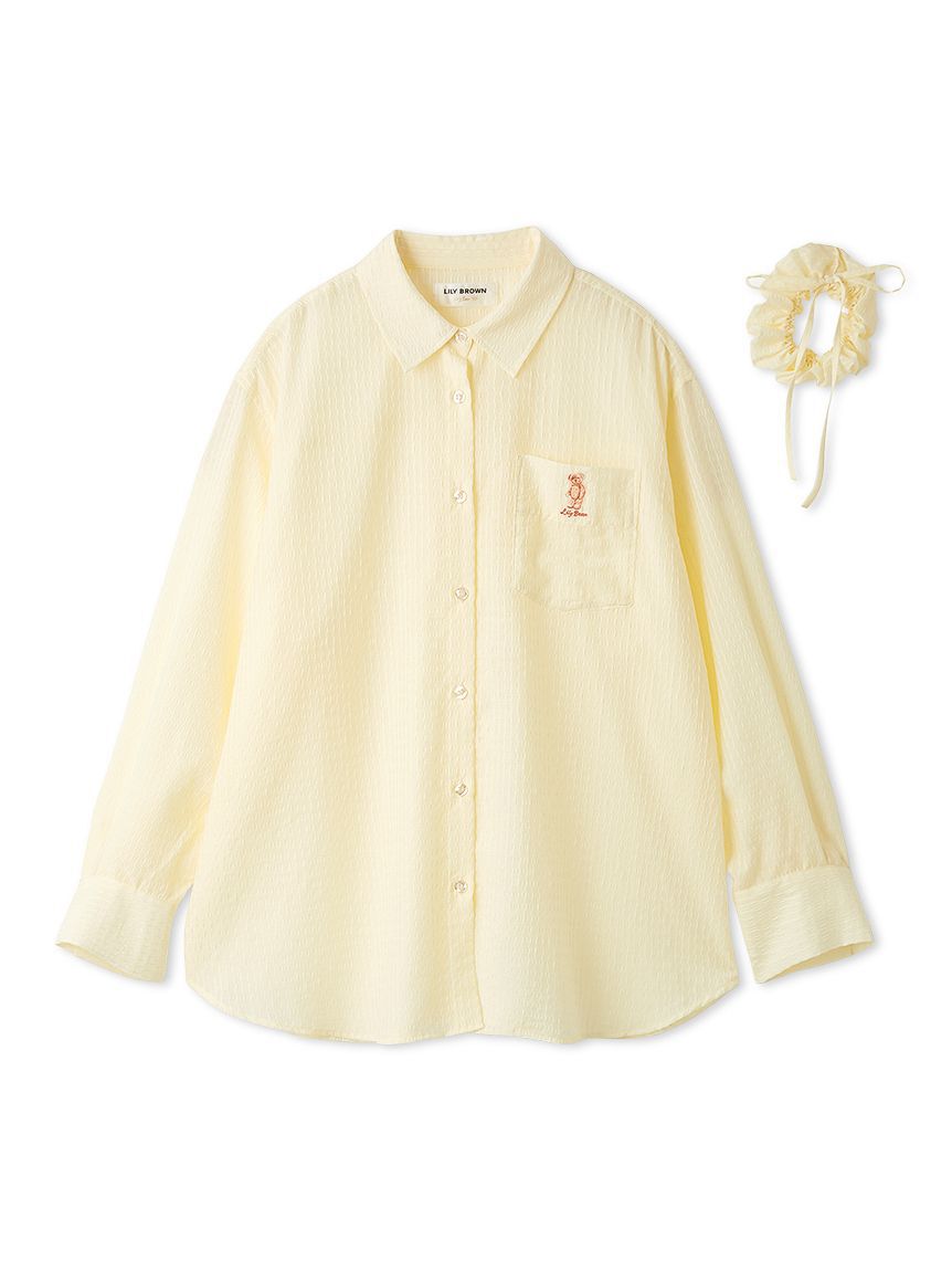 LILY BROWN「【Lily Bear】シュシュセットシアーシャツ」|シャツ・ブラウス|