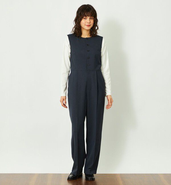 MACKINTOSH PHILOSOPHY「GREY LABEL ノーカラージャンプスーツ」|ワンピース|ネイビー