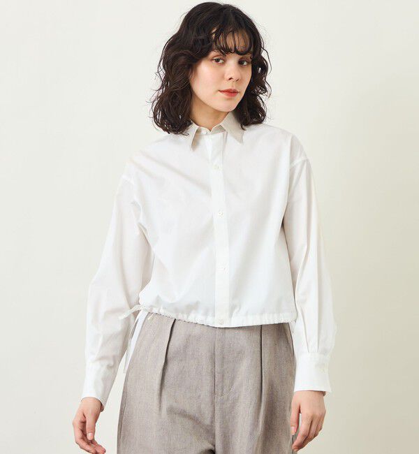 MACKINTOSH PHILOSOPHY「GREY LABEL サイドリボンクロップドシャツ」|シャツ・ブラウス|ホワイト