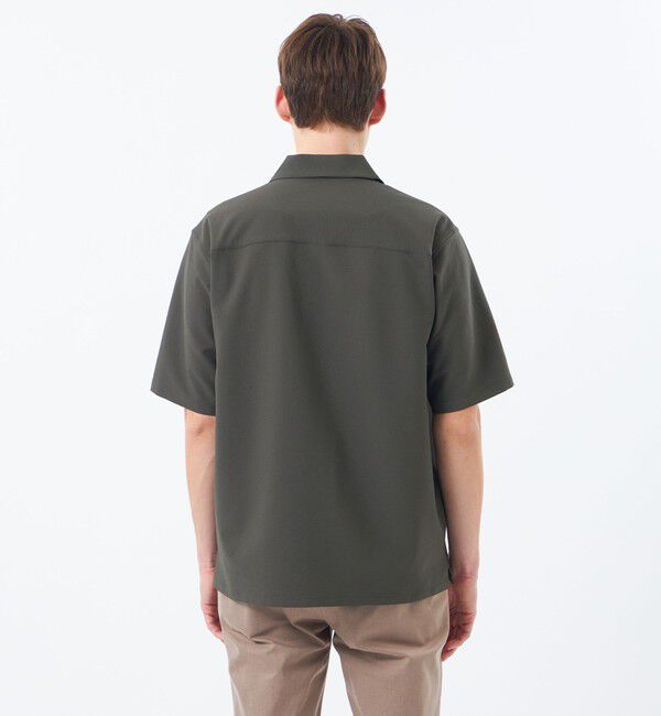 MACKINTOSH PHILOSOPHY「トロッター サッカーストレッチ 半袖オープンカラースナップボタンシャツ」|シャツ・ブラウス|