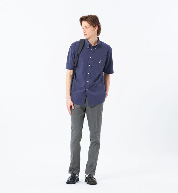 MACKINTOSH PHILOSOPHY「BUCKINGHAM BEAR 半袖ボタンダウンシャツ COOLDOTSミニリップストップ」|シャツ・ブラウス|