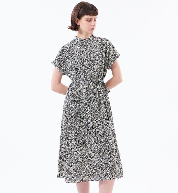 MACKINTOSH PHILOSOPHY「【WEB&一部店舗限定】バイカラーフラワープリントワンピース」|ワンピース|ブラック