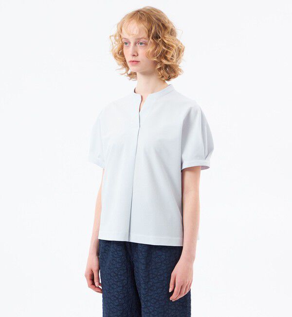 MACKINTOSH PHILOSOPHY「【WEB&一部店舗限定】スキッパーサッカーブラウス」|シャツ・ブラウス|