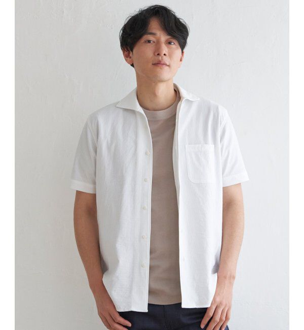 IKKA LOUNGE「【吸水速乾／イージーケア】アーバンドライフルオープンポロシャツ」|Tシャツ・カットソー|ホワイト