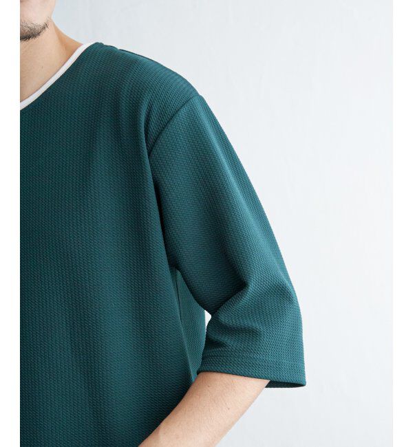 ikka「キーネックレイヤード7分袖Tシャツ」|Tシャツ・カットソー|