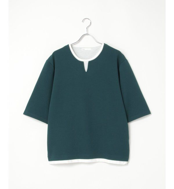 ikka「キーネックレイヤード7分袖Tシャツ」|Tシャツ・カットソー|