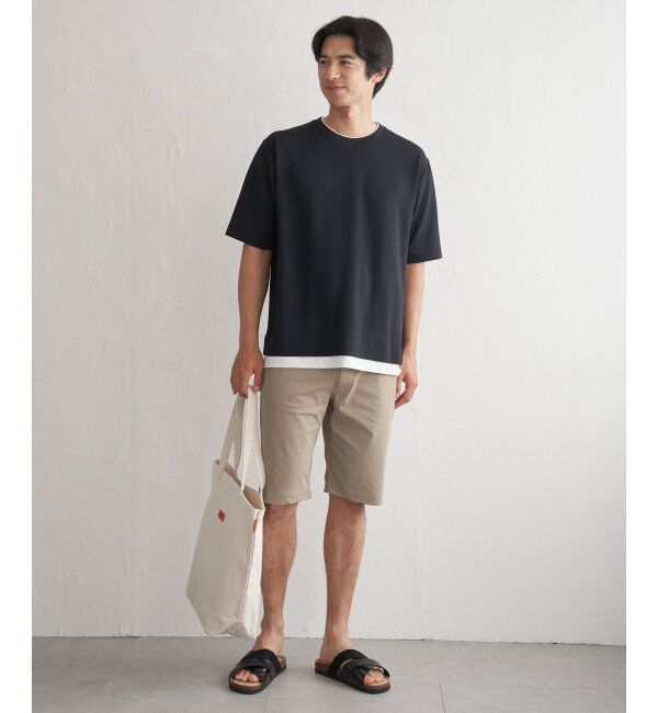 ikka「冷感DRYリップル5分袖Tシャツ」|Tシャツ・カットソー|