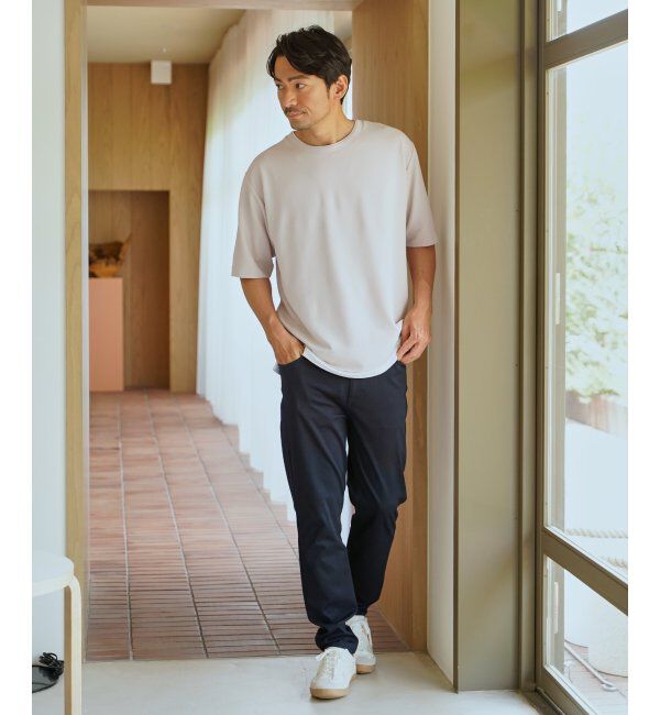 ikka「冷感DRYリップル5分袖Tシャツ」|Tシャツ・カットソー|