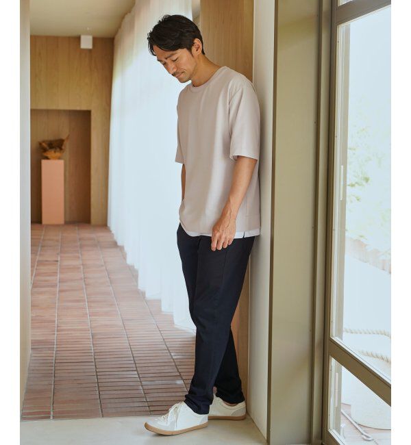 ikka「冷感DRYリップル5分袖Tシャツ」|Tシャツ・カットソー|
