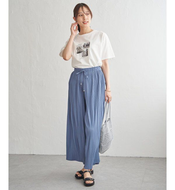 ikka「さらっとプリーツワイドパンツ」|その他|