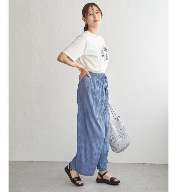 ikka「さらっとプリーツワイドパンツ」|その他|