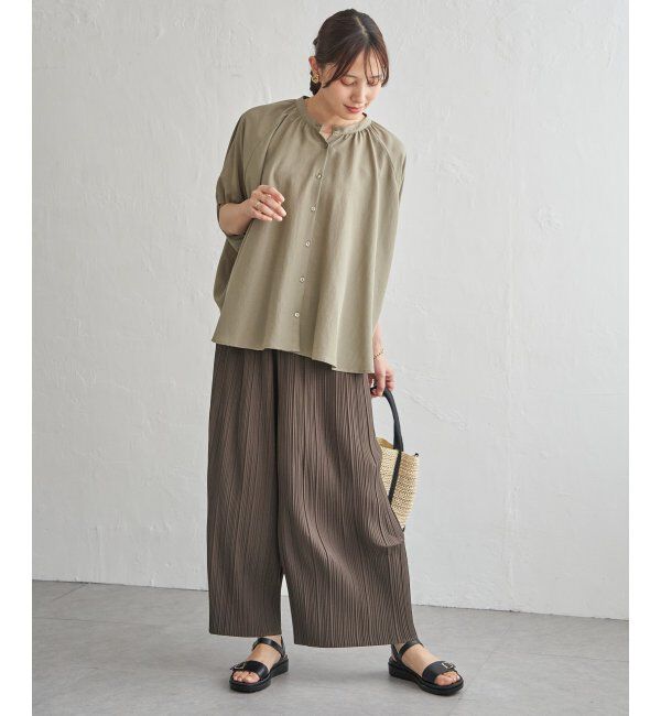 ikka「さらっとプリーツワイドパンツ」|その他|