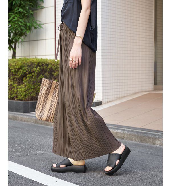 ikka「さらっとプリーツワイドパンツ」|その他|